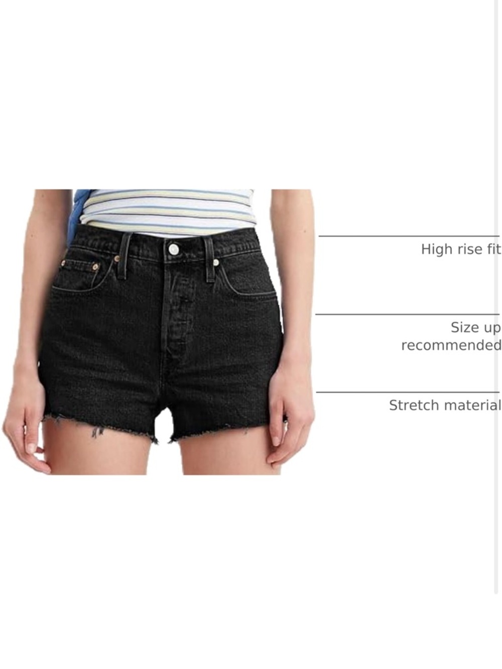 Levi's Women's 501 Original Shorts - Black 28 - Picture 3 of 9